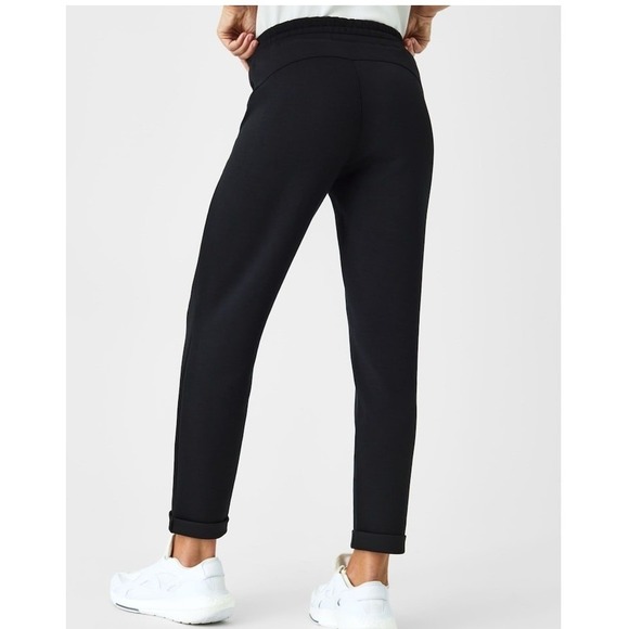 Spanx AirEssentials Tapered Pant Large Black Athleisure Minimalist Lounge Travel - Picture 2 of 10